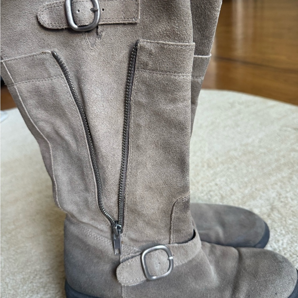 Jessica Simpson Tan Suede Combat Boots